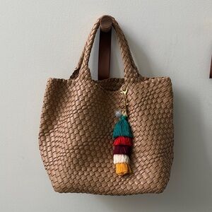 Woven Tan Tote Bag